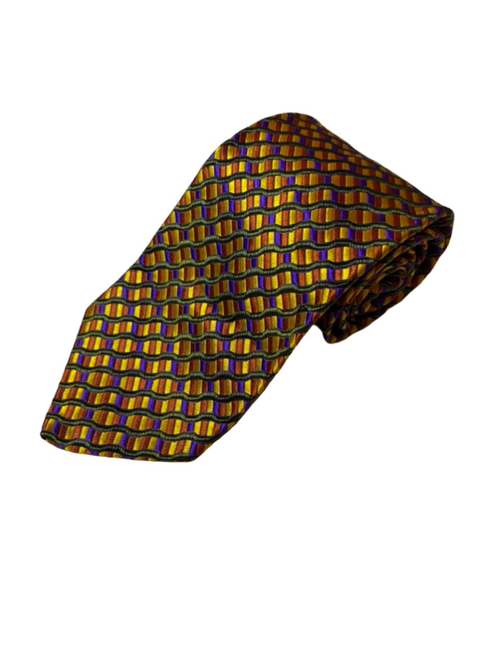 Missoni Cravatte Silk Tie Multicolor Geometric Wave Jacquard Made in Italy